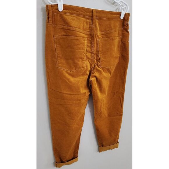 Women's J.Crew Size 31‎ 9" High-Rise Skinny Button Fly Gold Corduroy Pants - Picture 4 of 9